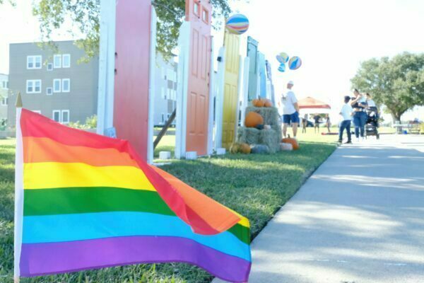 St Paul 2022 Halloween Youth and Family Trunk or Treat-- LGBTQIA+ Flag and Rainbow doors