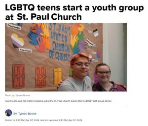 Kris 6 News Article - LGBTQ teens start a youth group at St. Paul Church